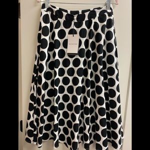 Who What Wear black and cream polka dot skirt sz 6